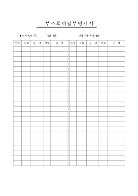 부조회비납부명세서 부조회비납부명세서